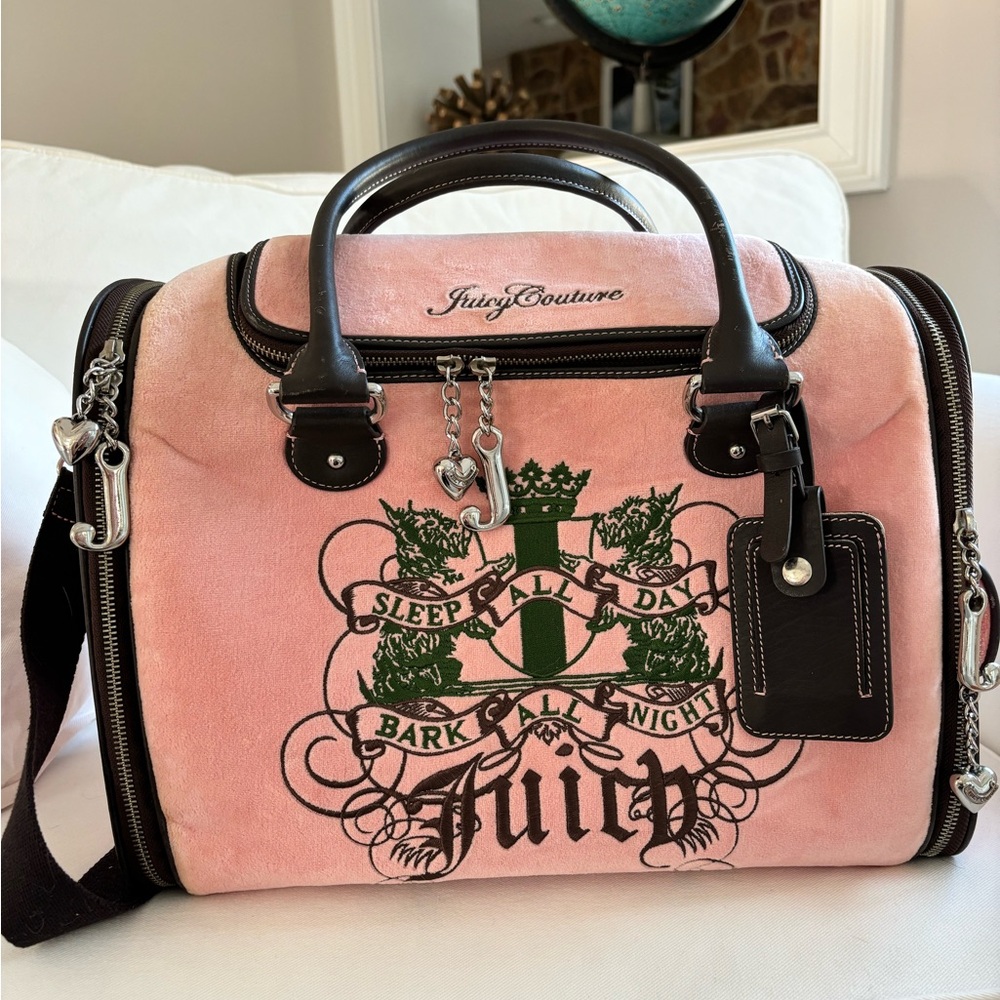 Juicy Couture y2k Pink Velour Pet Carrier